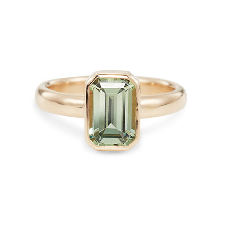 Green Sapphire Engagement Ring, 1.98 Carats