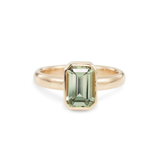 Green Sapphire Engagement Ring, 1.98 Carats