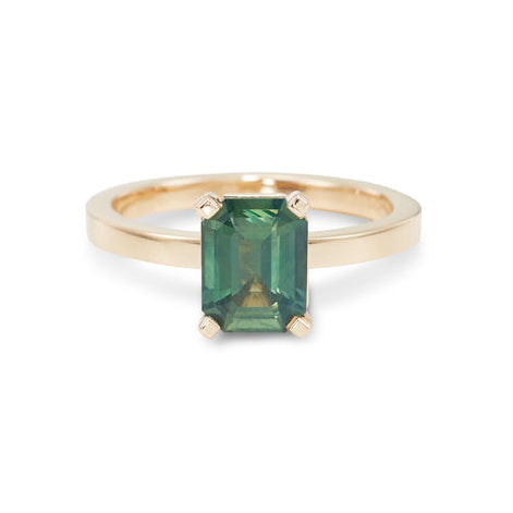 Green Sapphire Engagement Ring, 1.61 Carats