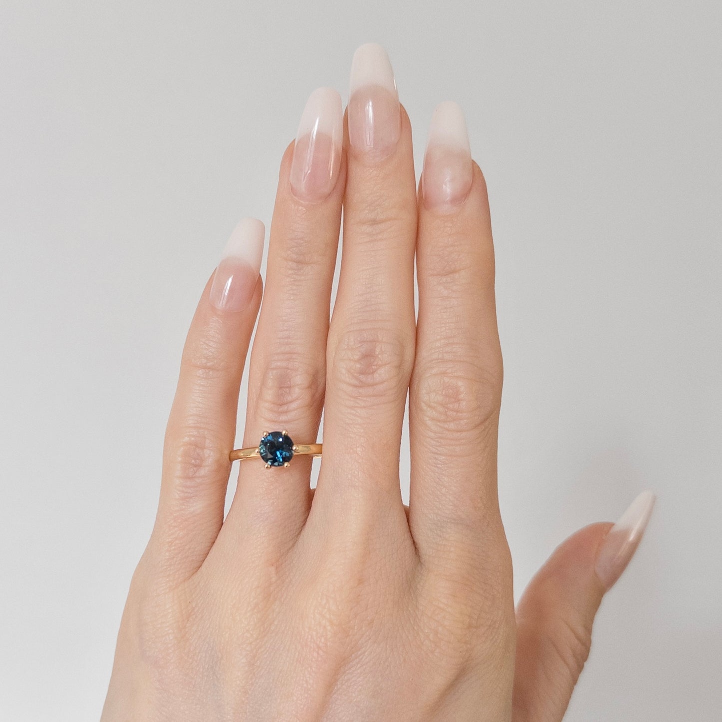 Teal Sapphire Engagement Ring, 1.22 Carats