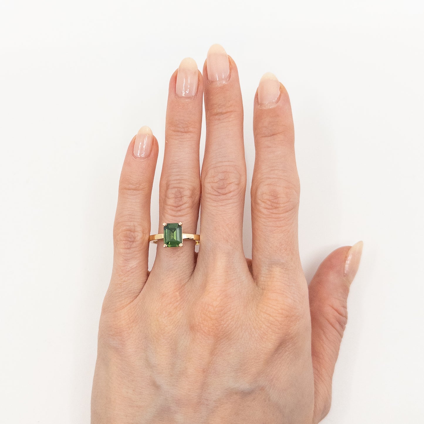 Green Sapphire Engagement Ring, 1.61 Carats