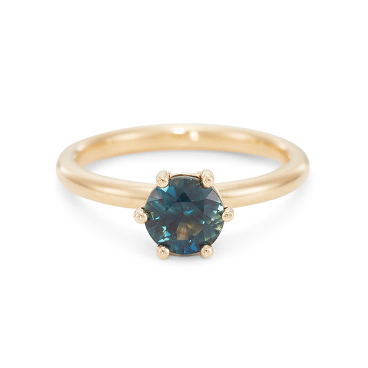 Teal Sapphire Engagement Ring, 1.22 Carats