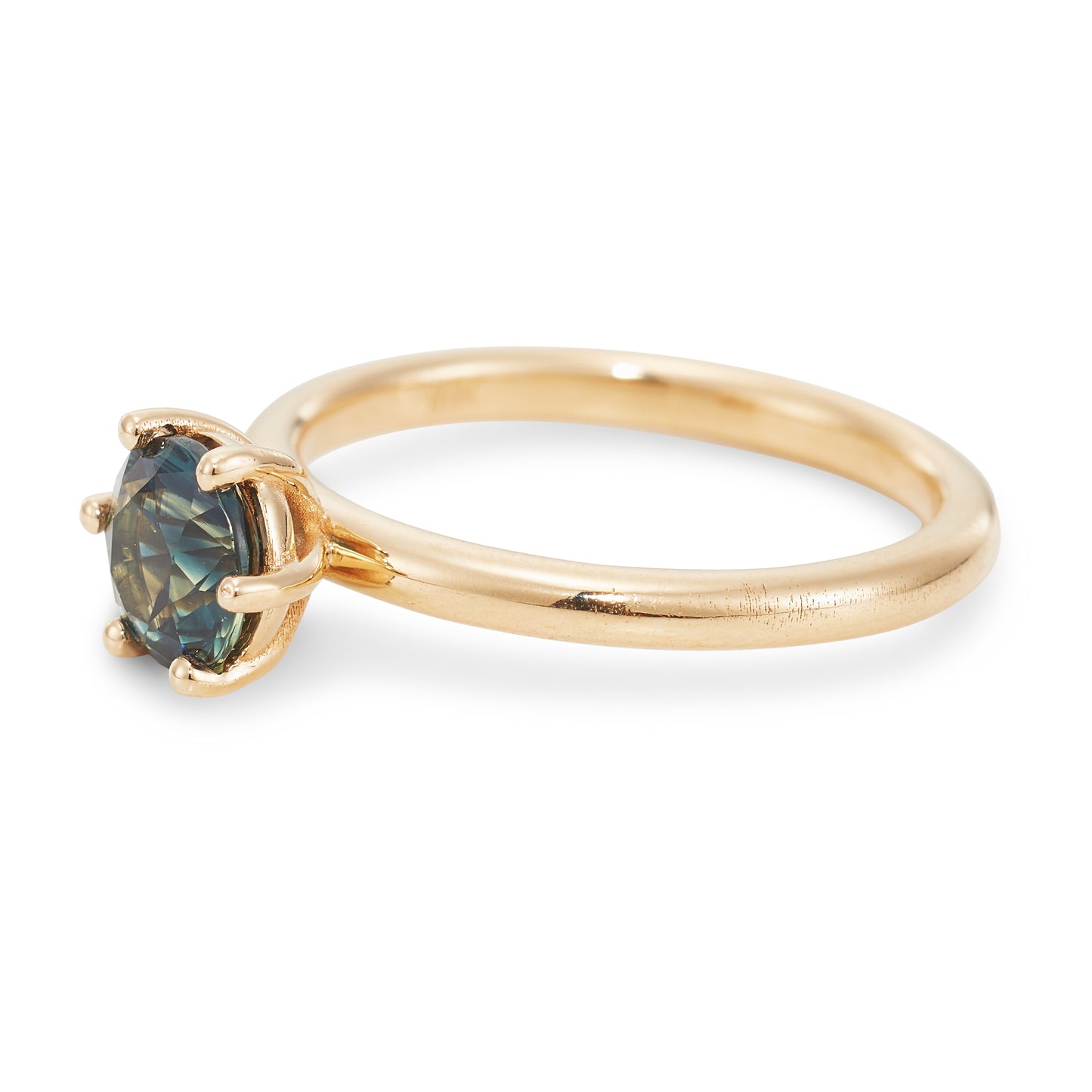 Teal Sapphire Engagement Ring, 1.22 Carats