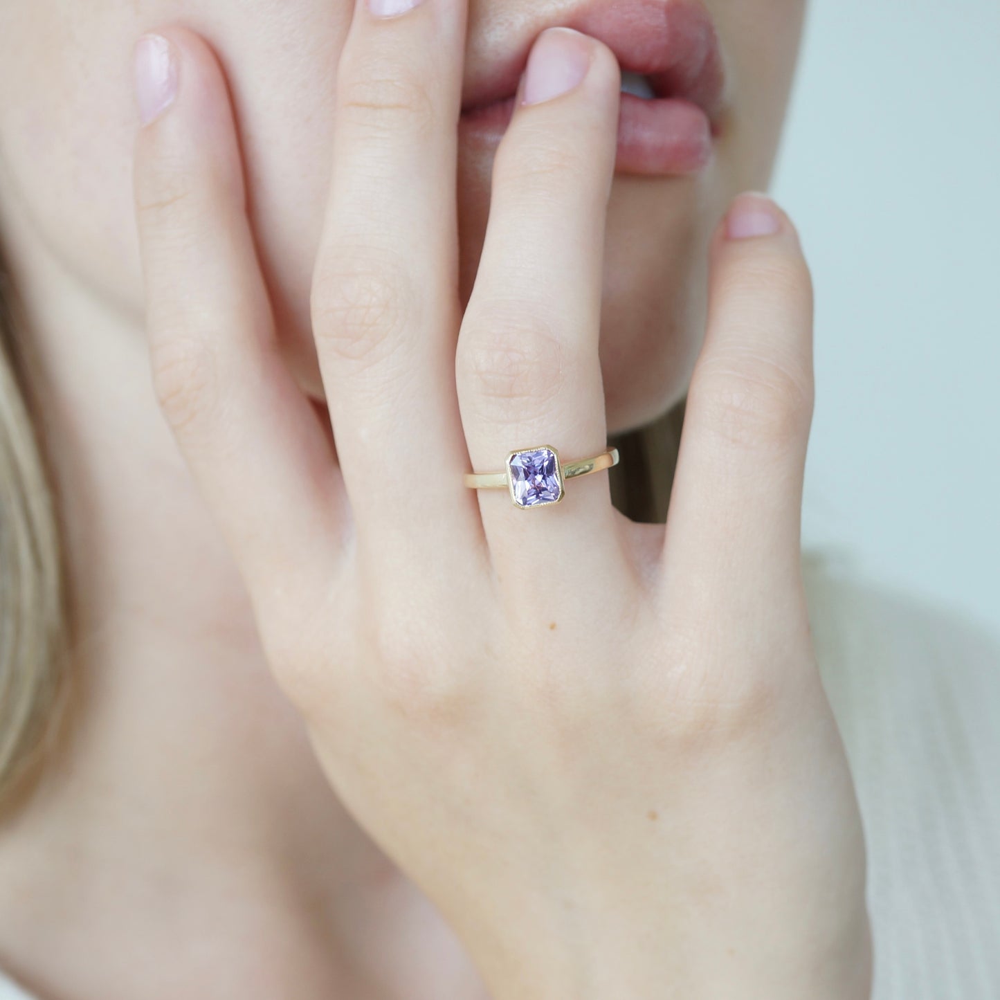 Purple Sapphire Engagement Ring, 1.22 Carats