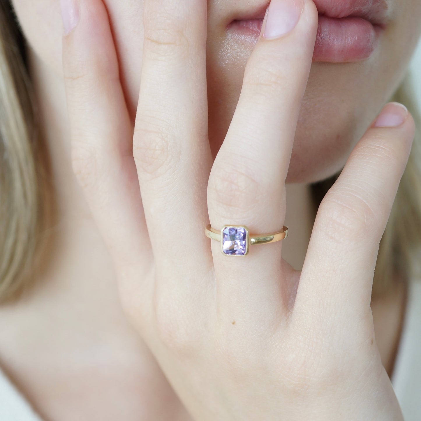 Purple Sapphire Engagement Ring, 1.22 Carats