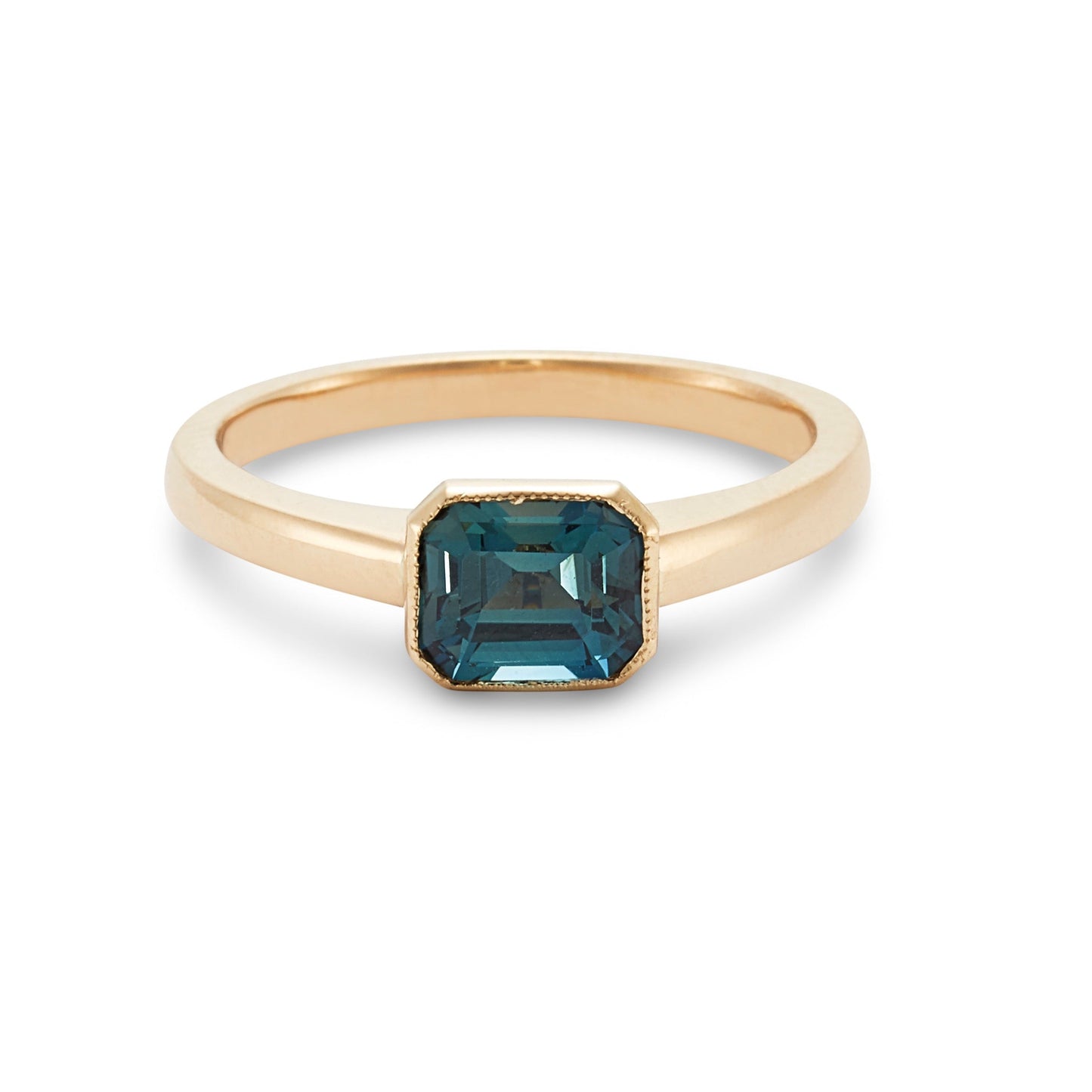 Teal Sapphire Engagement Ring